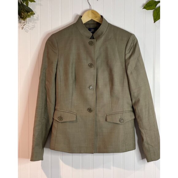 Brooks Brothers Womens Wool Blazer Size 4 Tan Button-Front - Picture 1 of 16